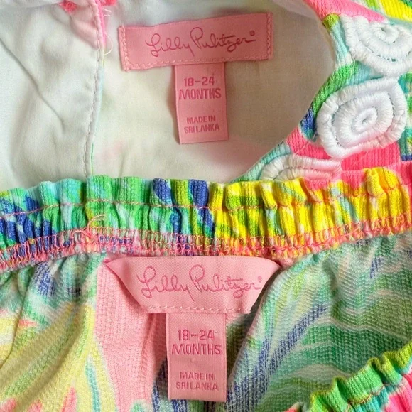 EUC Basically Brand New Lilly Pulitzer Baby Girl Dress + Bloomers-Banana Leaf - Picture 6 of 7